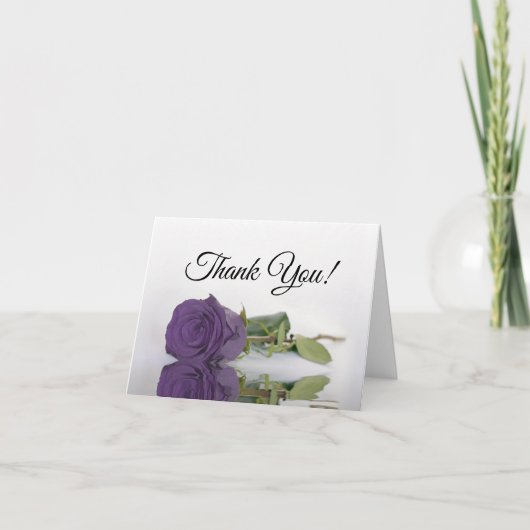 Elegant Amethyst Paars Roos Weddenfoto Inside Bedankkaart (Voorkant)