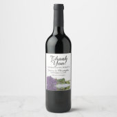 Elegant Amethyst Paars Roos Weddenschap Bedankt Wijn Etiket (Voorkant)