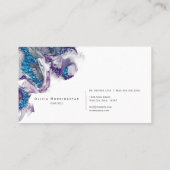 Elegant Amethyst Sapphire Gemstone Alcohol Ink Visitekaartje (Achterkant)