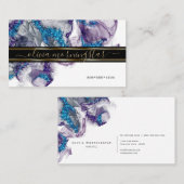 Elegant Amethyst Sapphire Gemstone Alcohol Ink Visitekaartje (Voorkant / Achterkant)