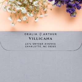 Elegant Ampersand Couple Names Return Address Rubberstempel
