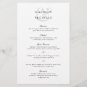 Elegant Ampersand Formal Traditional Wedding Menu (Voorkant)