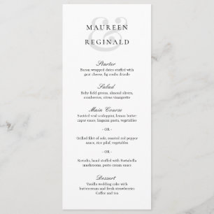 Elegant Ampersand Formele Traditionele Weddenschap Menu