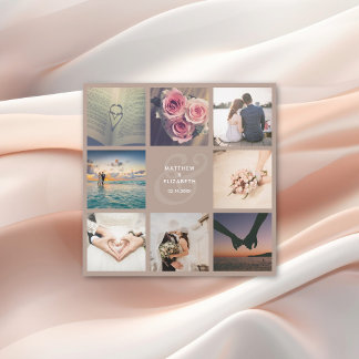 Elegant Ampersand Foto Collage Weddenschap Harteli