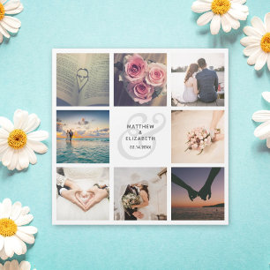 Elegant Ampersand Foto Collage Weddenschap Harteli