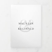 Elegant Ampersand Foto Formele traditionele bruilo Drieluik Uitnodiging (Cover)