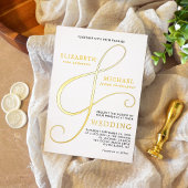 Elegant Ampersand Gold Modern Wedding Folie Uitnodiging