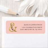 Elegant Ampersand | Goud en Blush Bloemen Bruiloft Etiket (Insitu)