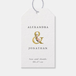 Elegant Ampersand | Goud en Blush Bruiloft Cadeaulabel