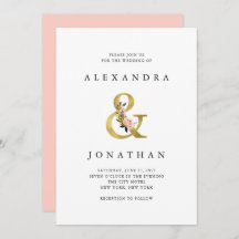 Elegant Ampersand | Goud en Blush Bruiloft