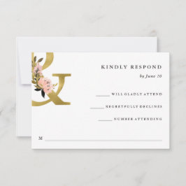 Elegant Ampersand | Goud en Blush Bruiloft RSVP