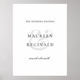 Elegant Ampersand Minimal Modern Wedding Poster