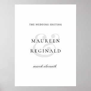 Elegant Ampersand Minimal Modern Wedding Poster
