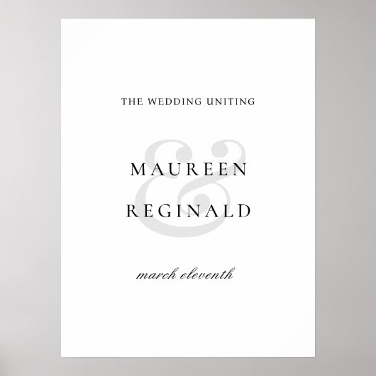 Elegant Ampersand Minimal Modern Wedding Poster (Voorkant)