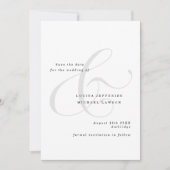 Elegant Ampersand Minimalist Photo Wedding Save The Date (Voorkant)