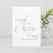 Elegant Ampersand Minimalist Photo Wedding Save The Date (Staand voorkant)