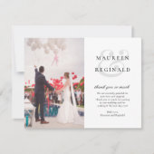 Elegant Ampersand Modern Simple Photo Wedding Bedankkaart (Voorkant)