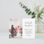 Elegant Ampersand Modern Simple Photo Wedding Bedankkaart (Staand voorkant)