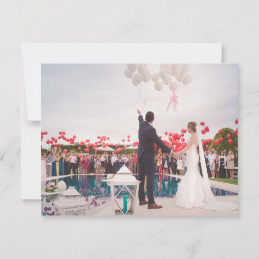 Elegant Ampersand Modern Simple Photo Wedding Bedankkaart (Achterkant)