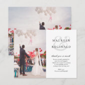 Elegant Ampersand Modern Simple Photo Wedding Bedankkaart (Voorkant / Achterkant)