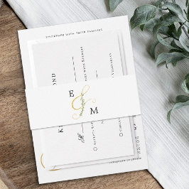 Elegant Ampersand Monogram Eucalyptus Wedding Uitnodigingen Wikkel