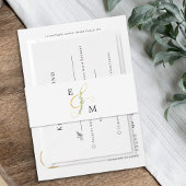 Elegant Ampersand Monogram Eucalyptus Wedding Uitnodigingen Wikkel