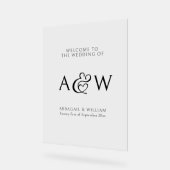 Elegant Ampersand Monogram Weddenschap Welkomsttek Acryl Bord (Hoek)