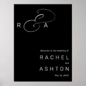Elegant Ampersand Monogram Weddenschap Welkomsttek Poster (Voorkant)