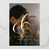 Elegant Ampersand Overlay Photo Save the Date Folie Uitnodiging (Voorkant)