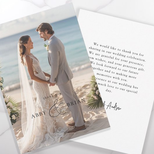 Elegant Ampersand Script Font 1 Foto Dank u Bedankkaart