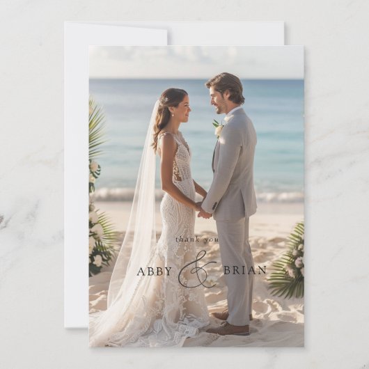 Elegant Ampersand Script Font 1 Foto Dank u Bedankkaart (Voorkant)