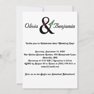 Elegant Ampersand & Script Wedding Design Kaart