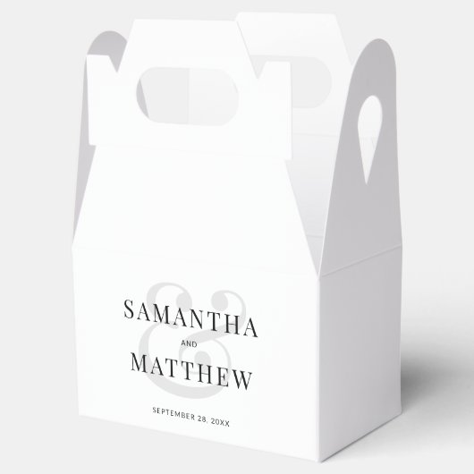 Elegant Ampersand Simple Minimalist Wedding Bedankdoosjes (Geopend)
