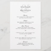 Elegant Ampersand Traditional Budget Wedding Menu (Voorkant)