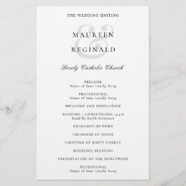 Elegant Ampersand Traditional Wedding Programme