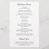 Elegant Ampersand Traditional Wedding Programme (Achterkant)