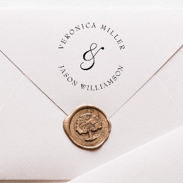 Elegant Ampersand Trouwpaar Twee Achternamen Zelfinktende Stempel