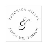 Elegant Ampersand Trouwpaar Twee Achternamen Zelfinktende Stempel (Design)