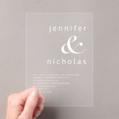 Elegant Ampersand Wedding Acryl Uitnodigingen (Insitu (Draagbaar))