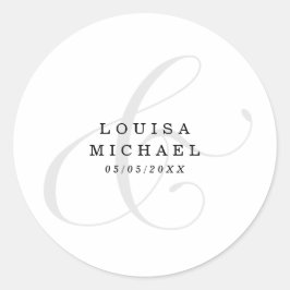 Elegant Ampersand Wedding Classic Round Sticker