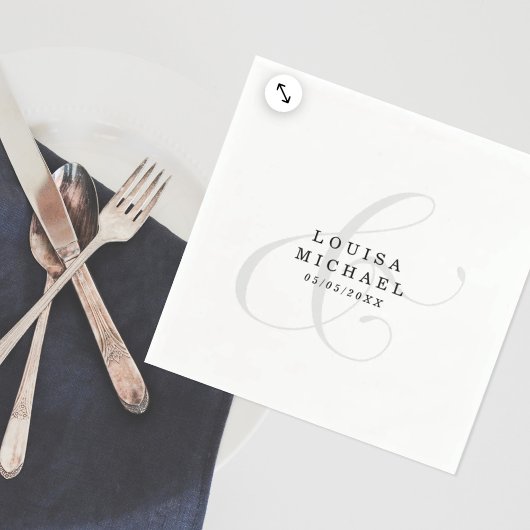 Elegant Ampersand Wedding Servet