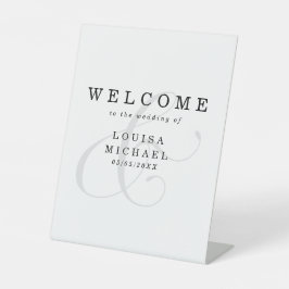 Elegant Ampersand Wedding Welcome Reclamebord Met Voetstuk