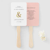 Elegant Ampersand | Welkom bij Gold en Blush Wedde Handwaaier (Voorkant en achterkant)