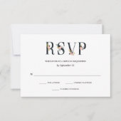 Elegant Ampersand | Zwart-wit bruiloft RSVP Kaartje (Voorkant)