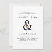 Elegant Ampersand | Zwart-wit Couples Douche Kaart (Voorkant)
