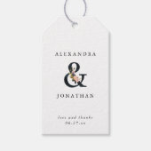 Elegant Ampersand | Zwarte en witte bruiloft Cadeaulabel (Voorkant)