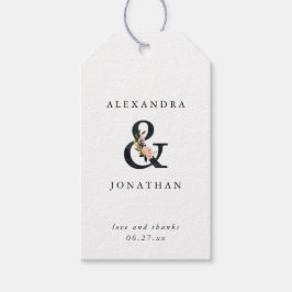 Elegant Ampersand | Zwarte en witte bruiloft Cadeaulabel