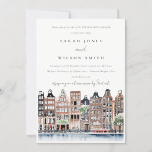 Elegant Amsterdam Dutch Canal Wedding Jubileum Kaart