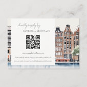 Elegant Amsterdam Dutch Canal Wedding QR Code RSVP Informatiekaartje (Voorkant)