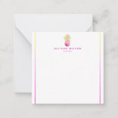Elegant ananas in Pinks en Gold Notitiekaartje (Voorkant)